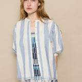 SITARA BLOUSE, IVORY // BLUE REVERSIBLE