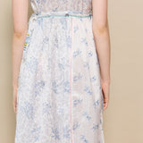 FOREST WRAP DRESS, IVORY // INDIGO FLORAL SILK