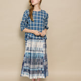 MADRAS BLOUSE, BLUE CHECKERED