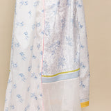 FOREST WRAP DRESS, IVORY // INDIGO FLORAL SILK