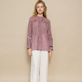RASAM BLOUSE, RED CHECKERED