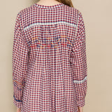 RASAM BLOUSE, RED CHECKERED