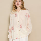 SNEHA BLOUSE, IVORY // RED JAMDANI