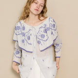 SKY SHIRT, IVORY // INDIGO JAMDANI COTTON