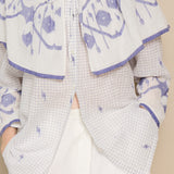 SKY SHIRT, IVORY // INDIGO JAMDANI COTTON