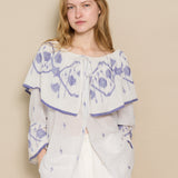 SKY SHIRT, IVORY // INDIGO JAMDANI COTTON