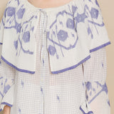 SKY SHIRT, IVORY // INDIGO JAMDANI COTTON