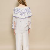 SKY SHIRT, IVORY // INDIGO JAMDANI COTTON