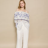 SKY SHIRT, IVORY // INDIGO JAMDANI COTTON