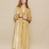 SURYA COAT, GOLD SILK VELVET