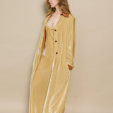 SURYA COAT, GOLD SILK VELVET