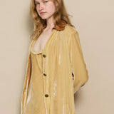 SURYA COAT, GOLD SILK VELVET