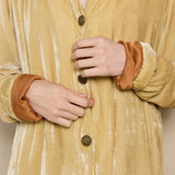 SURYA COAT, GOLD SILK VELVET