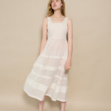 IVES PLEAT DRESS, VOILE IVORY