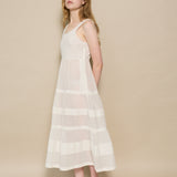 IVES PLEAT DRESS, VOILE IVORY