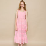 IVES PLEAT DRESS, VOILE PINK