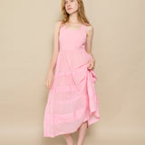 IVES PLEAT DRESS, VOILE PINK
