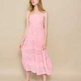 IVES PLEAT DRESS, VOILE PINK