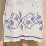 MAHI MAXI KAFTAN, IVORY // INDIGO JAMDANI COTTON
