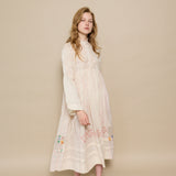 CAMELIA DRESS, IVORY COTTON JAMDANI