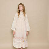 CAMELIA DRESS, IVORY COTTON JAMDANI