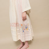 CAMELIA DRESS, IVORY COTTON JAMDANI