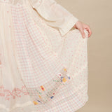 CAMELIA DRESS, IVORY COTTON JAMDANI