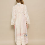 CAMELIA DRESS, IVORY COTTON JAMDANI