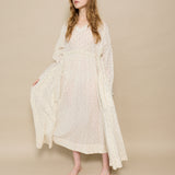 LUCINDA DRESS, IVORY JAMDANI COTTON