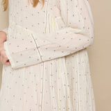 LUCINDA DRESS, IVORY JAMDANI COTTON