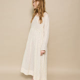 LUCINDA DRESS, IVORY JAMDANI COTTON