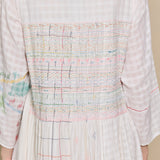 BAGHERIA DRESS, IVORY COTTON JAMDANI