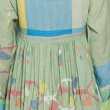 TARANG DRESS, GREEN COTTON JAMDANI