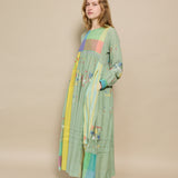 TARANG DRESS, GREEN COTTON JAMDANI