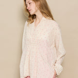 MAE BLOUSE, IVORY // RED JAMDANI