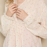 MAE BLOUSE, IVORY // RED JAMDANI