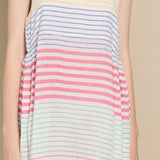 NARMADA SLIP DRESS, IVORY // MULTI STRIPE COTTON