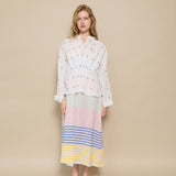MAIRI JAMDANI BLOUSE, IVORY // INDIGO COTTON