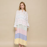 MAIRI JAMDANI BLOUSE, IVORY // INDIGO COTTON