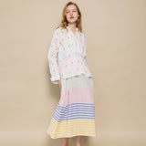 NARMADA SLIP DRESS, IVORY // MULTI STRIPE COTTON
