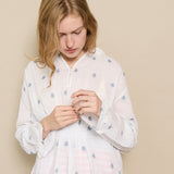 MAIRI JAMDANI BLOUSE, IVORY // INDIGO COTTON