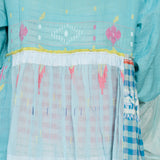 GANGE DRESS, BLUE COTTON JAMDANI