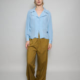 CAMELIA SHIRT, BLUE CREPE DE CHINE SILK