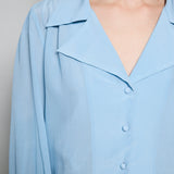 CAMELIA SHIRT, BLUE CREPE DE CHINE SILK