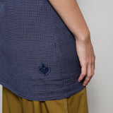 DEVI SWING DRESS, NAVY GINGHAM COTTON