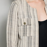 RANI COAT DRESS MINI, BEIGE//BLACK COTTON SILK