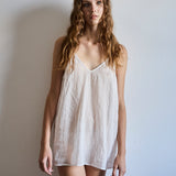 ORCHID SLIP, IVORY COTTON VOILE