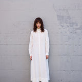 BLOSSOM DRESS, HANDWOVEN COTTON SILK PEACH/WHITE