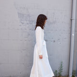 BLOSSOM DRESS, HANDWOVEN COTTON SILK PEACH/WHITE