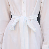 BLOSSOM DRESS, HANDWOVEN COTTON SILK PEACH/WHITE